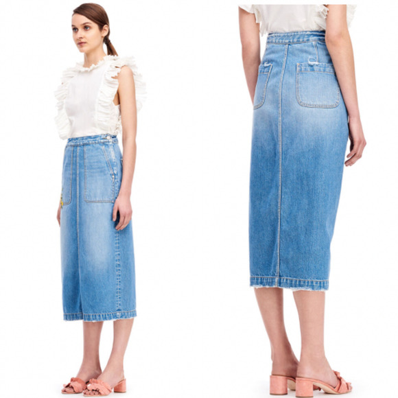 La Vie Rebecca Taylor Dresses & Skirts - La Vie by Rebecca Taylor Midi Length Denim Skirt